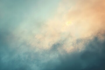 Fototapeta premium Ethereal Sky with Sun Breaking Through Soft Colored Clouds