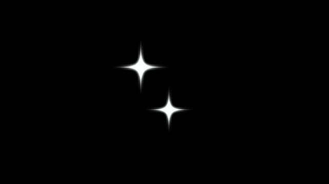 blinking light effect, white cartoon blinking stars, flat vector doodle sparkle, glowing light trails, sparkling stars Shine animation. sparkle Star glowing overlay on black screen background