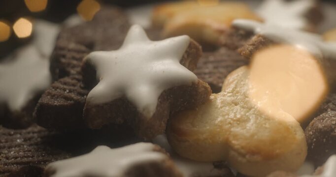 Christmas cookies rotating close up