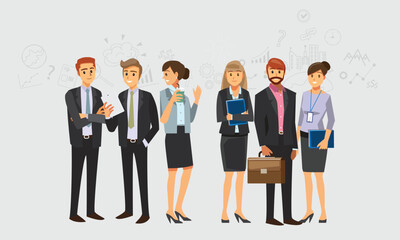 Business Team Illustration | Office Professionals, Corporate Colleagues & Teamwork Concept Vector