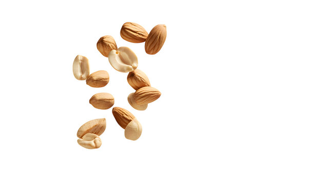 peanuts on transparent background for healthy snack and protein source food photography