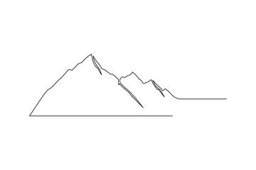 Mountain peak landscape continuous one  line art  abstract