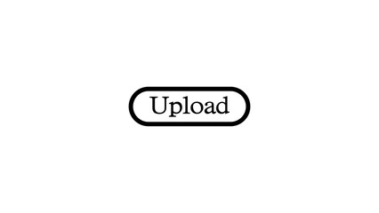 Simple and clean oval button with the word upload centered inside on a white background