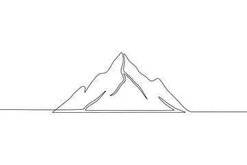 Mountain peak landscape continuous one  line art  abstract
