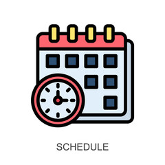 Schedule lineal color icon