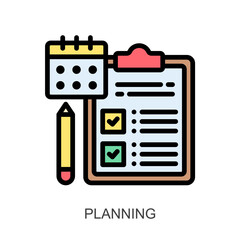 Planning lineal color icon