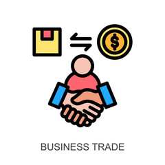 Business Trade lineal color icon