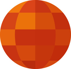 Orange Globe Icon with Grid Pattern