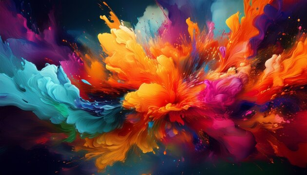 abstract ink explosion in vibrant colors