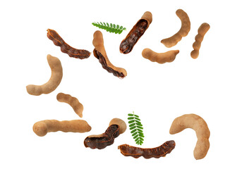 Falling Sweet Tamarind, Cutout, Full Depth Of Field.