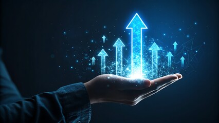 businessman hand holding a graph