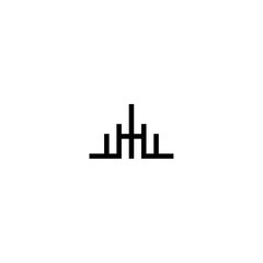 Minimalist Symbol - Abstract Geometric Design with Vertical and Horizontal Lines.