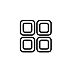 Four Nested Squares Icon Black and White Minimalist Geometric Design Element Abstract Geometry