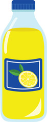 Bottle of Bright Yellow Lemon or Lime Juice