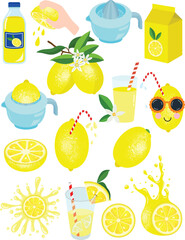 Bright Collection of Lemon and Lemonade