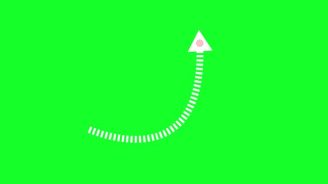 Animated thin dotted arrow line with forward directional motion, seamless dotted arrow flow for UI navigation and progress visuals