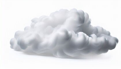 abstract white fluffy cloud mist fog smoke curling isolated on white background