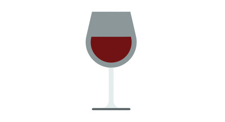 Simple, stylized image of a red wine glass