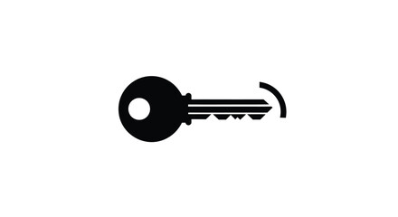 Black key silhouette with small arc