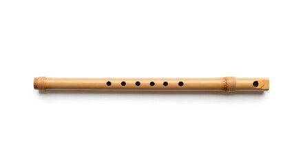 Isolated bamboo flute musical instrument wind instrument traditional flute for music lovers