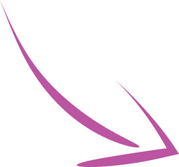 Hand drawn arrow pointing down and right in purple.