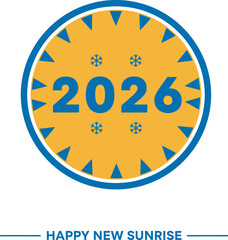 Happy new sunrise 2026 circle design concept vector illustration 
