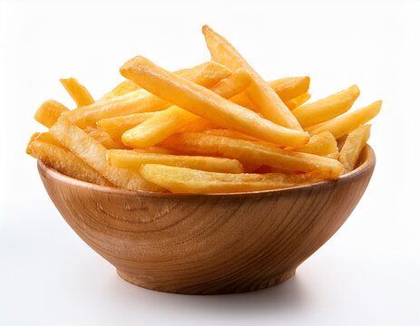 french fries or potato chips isolated on white backgound