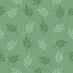 Simple Green Leaves Seamless Pattern 