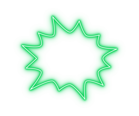 Green neon glowing starburst