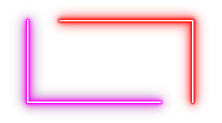 Red and pink neon glowing corner frame