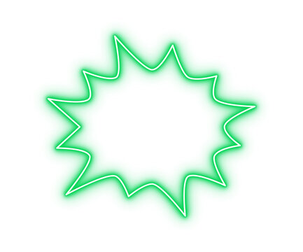 Green neon glowing starburst - Powered by Adobe