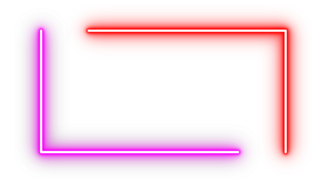 Red and pink neon glowing corner frame
