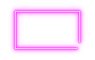 Neon pink glowing rectangular frame with open edges for digital overlays, UI accents, and modern graphic design