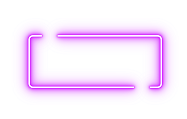 Neon pink glowing rectangular frame with open corners