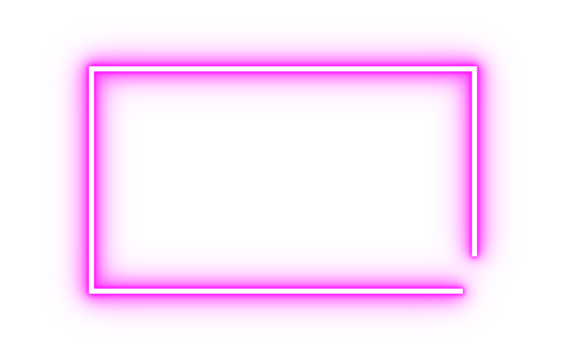 Neon pink glowing rectangular frame with open edges for digital overlays, UI accents, and modern graphic design