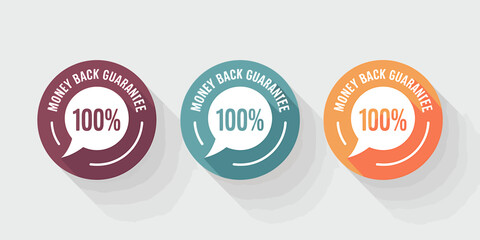 Money Back Guarantee Labels Emphasizing Customer Satisfaction and Trust in Business and Service Offerings with Promotional Benefits