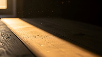 Golden Light on Wood Grain: A Study in Texture and Shadow, Sunlight Dancing on a Weathered Wooden Surface