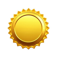 Golden award seal of excellence on black background