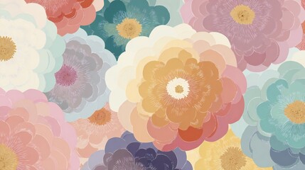 Colorful Floral Pattern Texture Design Art
