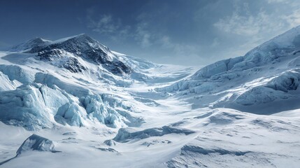Frozen Glacier Mountain Landscape
