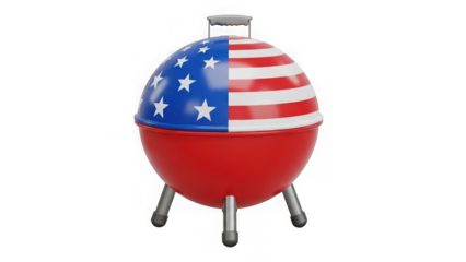 American flag themed barbecue grill, ideal for summer cookouts