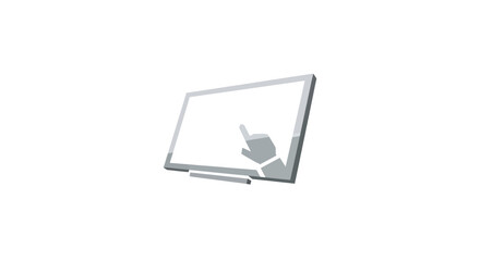 Naklejka premium A grey touchscreen with finger pointing