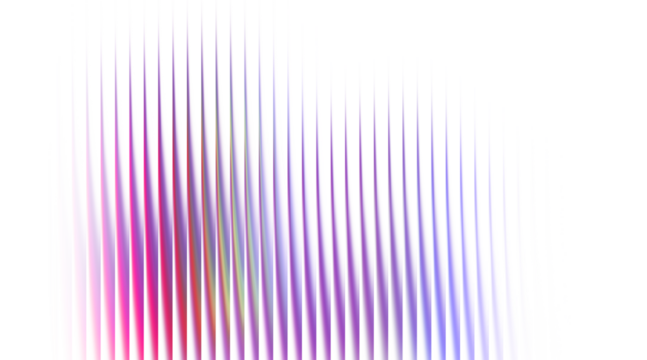 Abstract vibrant vertical light streaks digital art composition isolated on transparent background