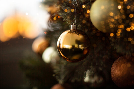 Christmas ornaments on a tree