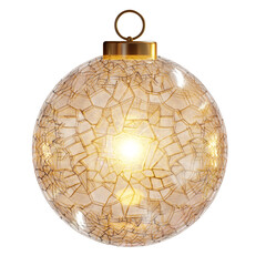 A glass transparent yellow Christmas ornament isolated on a transparent background, featuring smooth glossy reflections and subtle highlights. Elegant, minimal, and perfect for festive graphics or pro