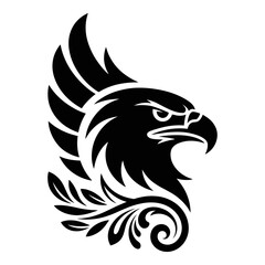 Bold Tribal Eagle Silhouette Logo