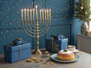Christmas still life with candles.