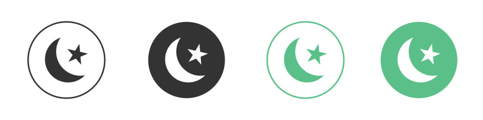 Moon icons silhouettes set isolated pack © Warpiya