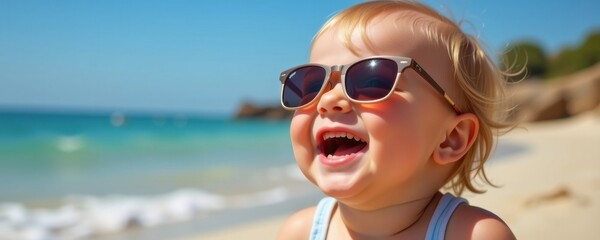 Playful children laughing and enjoying the sea at the beach joyful environment fun content bright viewpoint