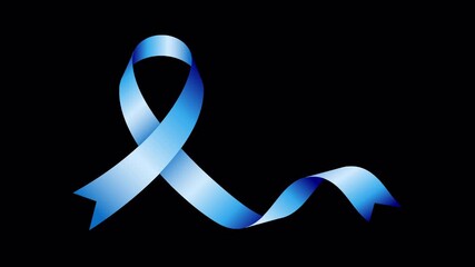 Blue ribbon awareness symbol video animation
